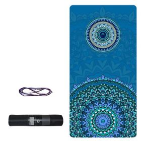 Tusi 008 Kilim Desenli Mavi Yoga Matı ve Pilates Minderi