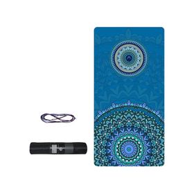 Tusi 008 Kilim Desenli Mavi Yoga Matı ve Pilates Minderi