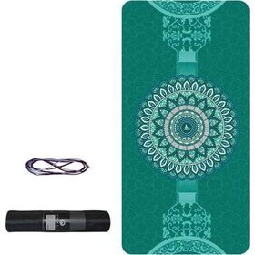 Tusi Desenli Yeşil Yoga Matı ve Pilates Minderi Kilim