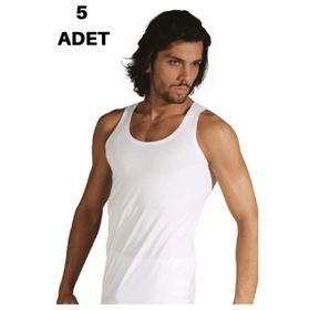 Tutku 0101 Pamuk Penye 5'li Beyaz Erkek Atlet
