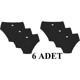 Tutku 0109 6 Adet Pamuklu Kom 6'lı Paket Siyah Erkek Slip Külot
