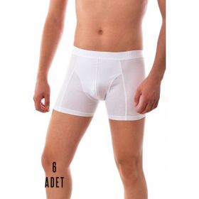 Tutku 0114 6'lı Paket Likralı Beyaz M Erkek Boxer