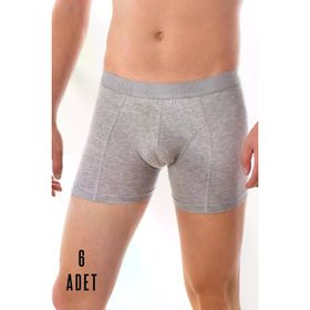 Tutku 0114 Elastan 6'li Paket Gri Erkek Boxer