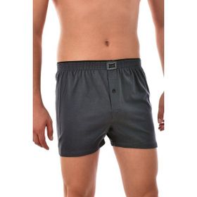 Tutku 0117 Penye Düğmeli Füme 3 Adet Erkek Boxer
