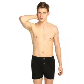 Tutku 0117 Penye Düğmeli Siyah 12 Adet Erkek Boxer