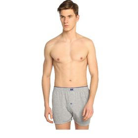 Tutku 0117 Penye Düz Gri Erkek Boxer