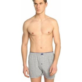 Tutku 0117 Penye Düz Gri Erkek Boxer