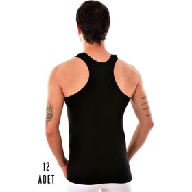 Tutku 0118 Pamuklu Siyah 12 Adet Erkek Spor Atlet