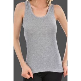 Tutku 0136 6'lı Ribana Gri Geniş Askı Kadın Atlet