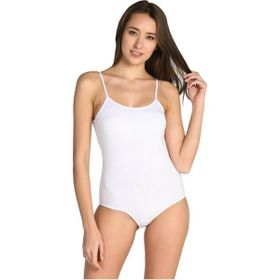 Tutku 0148 Beyaz Kadın İp Askılı Çıtçıtlı Body