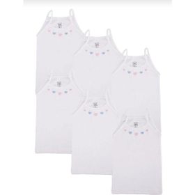 Tutku 0165 Beyaz 6'lı Paket Kız Çocuk Atlet