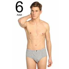 Tutku 1531543 Gri 6'lı Paket Penye Erkek Slip Külot
