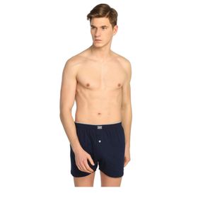 Tutku 3'lü Pamuklu Penye Düğmeli Büyük Beden Lacivert Erkek Boxer