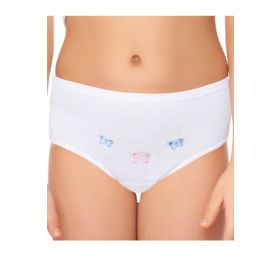 Tutku 41484 12'li Kız Çocuk İşlemeli Slip Külot