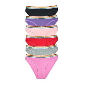 Tutku 6 Adet Beli Renkli Lastik Pamuklu Kadın Slip Külot