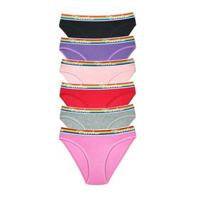 Tutku 6 Adet Beli Renkli Lastik Pamuklu Kadın Slip Külot