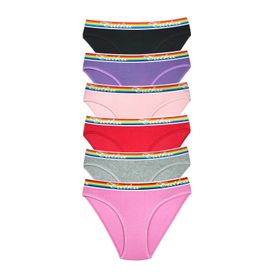 Tutku 6 Adet Beli Renkli Lastik Pamuklu Kadın Slip Külot