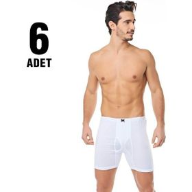 Tutku 6'lı Beyaz Arjantin Paçalı Erkek Boxer