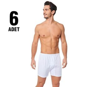 Tutku 6'lı Beyaz Arjantin Paçalı Erkek Boxer