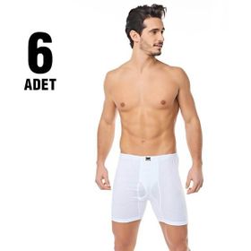 Tutku 6'lı Beyaz Arjantin Paçalı Erkek Boxer