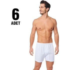Tutku 6'lı Beyaz Arjantin Paçalı Erkek Boxer