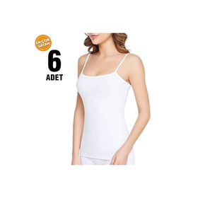 Tutku 6'lı İp Askılı İşlemeli Kız Çocuk Atlet