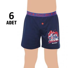 Tutku 6'lı Paket Elastan Baskılı Erkek Çocuk Boxer