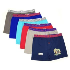 Tutku 6'lı Paket Elastan Baskılı Erkek Çocuk Boxer
