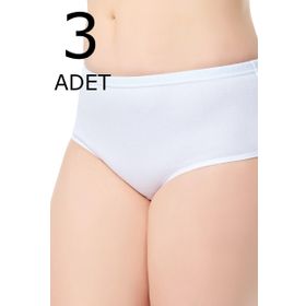 Tutku Beyaz 2 Numara Likralı 3'lü Paket Kadın Bato Külot
