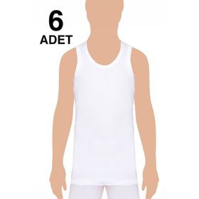 Tutku Beyaz 4 Numara %100 Pamuk 6'lı Paket Penye Erkek Çocuk Atlet