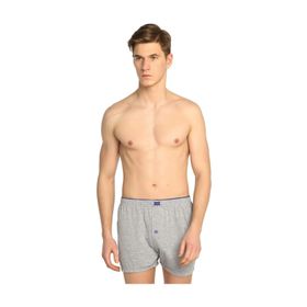 Tutku Düz Havlubel Düğmeli 3'lü Gri Erkek Boxer