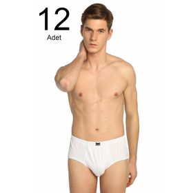 Tutku ELF568T0109CCM12 Beyaz 12 li Paket Penye Erkek Slip Külot