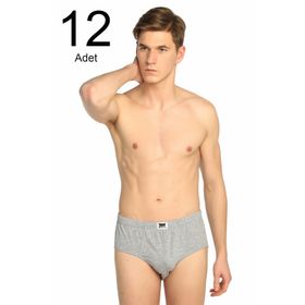 Tutku ELF568T0109CCM12 Gri 12 li Paket Penye Erkek Slip Külot
