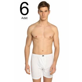 Tutku ELF568T0110CCM6 Beyaz 6 lı Paket Penye Paçalı Erkek Külot