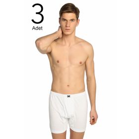 Tutku ELF568T0111CCM3 Beyaz 3 lü Paket Ribana Paçalı Erkek Külot