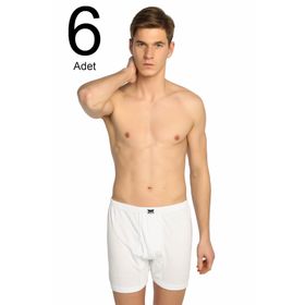 Tutku ELF568T0111CCM6 Beyaz 6 lı Paket Ribana Paçalı Erkek Külot