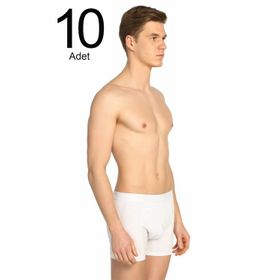 Tutku ELF568T0114CCM10 Beyaz 10 lu Paket likralı Erkek Boxer