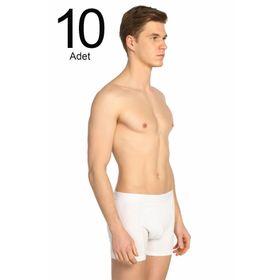 Tutku ELF568T0114CCM10 Beyaz 10 lu Paket likralı Erkek Boxer