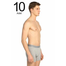 Tutku ELF568T0114CCM10 Gri 10 lu Paket Likralı Erkek Boxer