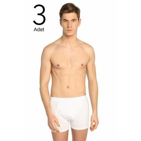 Tutku ELF568T0114CCM3 Beyaz 3 lü Paket likralı Erkek Boxer