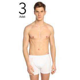Tutku ELF568T0114CCM3 Beyaz 3 lü Paket likralı Erkek Boxer