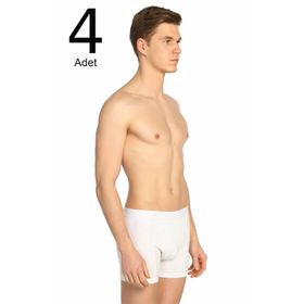 Tutku ELF568T0114CCM4 Beyaz 4 lü Paket likralı Erkek Boxer