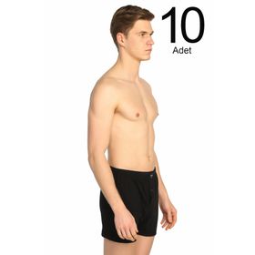 Tutku ELF568T0117CCM10 Siyah 10 lu Paket Penye Düğmeli Erkek Boxer