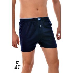 Tutku ELF568T0117CCM12 Lacivert 12 li Paket Penye Düğmeli Erkek Boxer