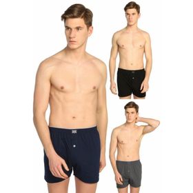 Tutku ELF568T0117CCM3 Karışık Renk 3 lü Paket Penye Düğmeli Erkek Boxer