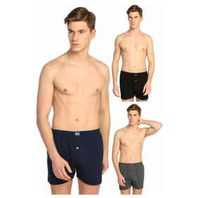 Tutku ELF568T0117CCM3 Karışık Renk 3 lü Paket Penye Düğmeli Erkek Boxer