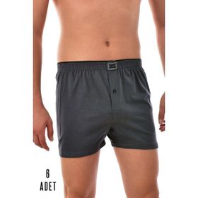 Tutku ELF568T0117CCM6 Füme 6 lı Paket Penye Düğmeli Erkek Boxer