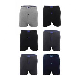 Tutku ELF568T0117CCM6 Karışık Renk 6 lı Paket Penye Düğmeli Erkek Boxer