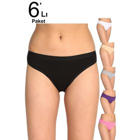Tutku ELF568T0635CCM6 Karışık Renk 6'lı Paket Bikini Kadın Külot
