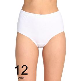 Tutku ELF568T0922CCM12 Beyaz 12 li Paket Ribana Bato Kadın Külot